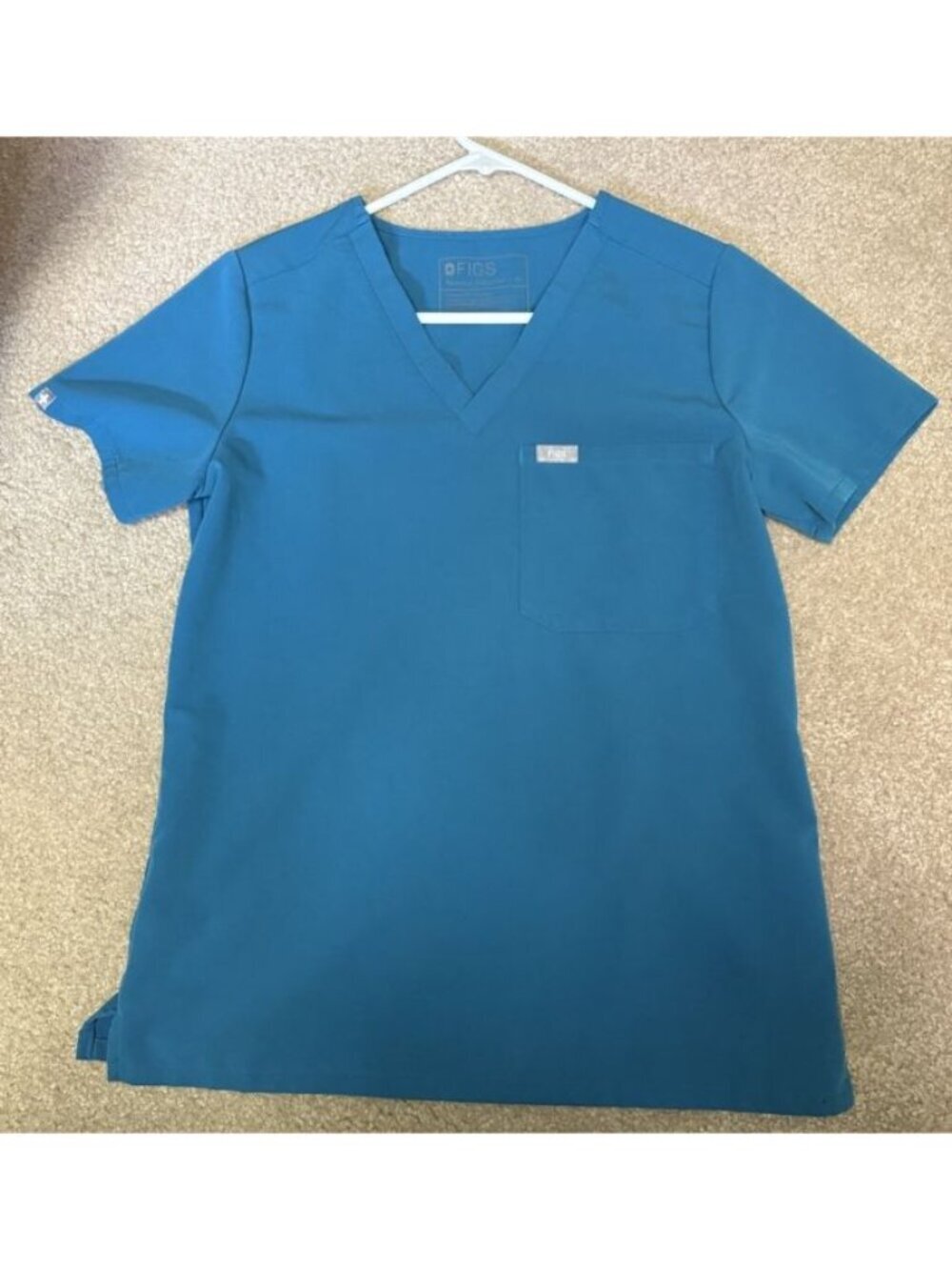 Figs Technical Collection Women’s Aqua Blue Scrub Top 2133 Size XS